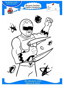 Çocuklar İçin Power Rangers Boyama Sayfaları 